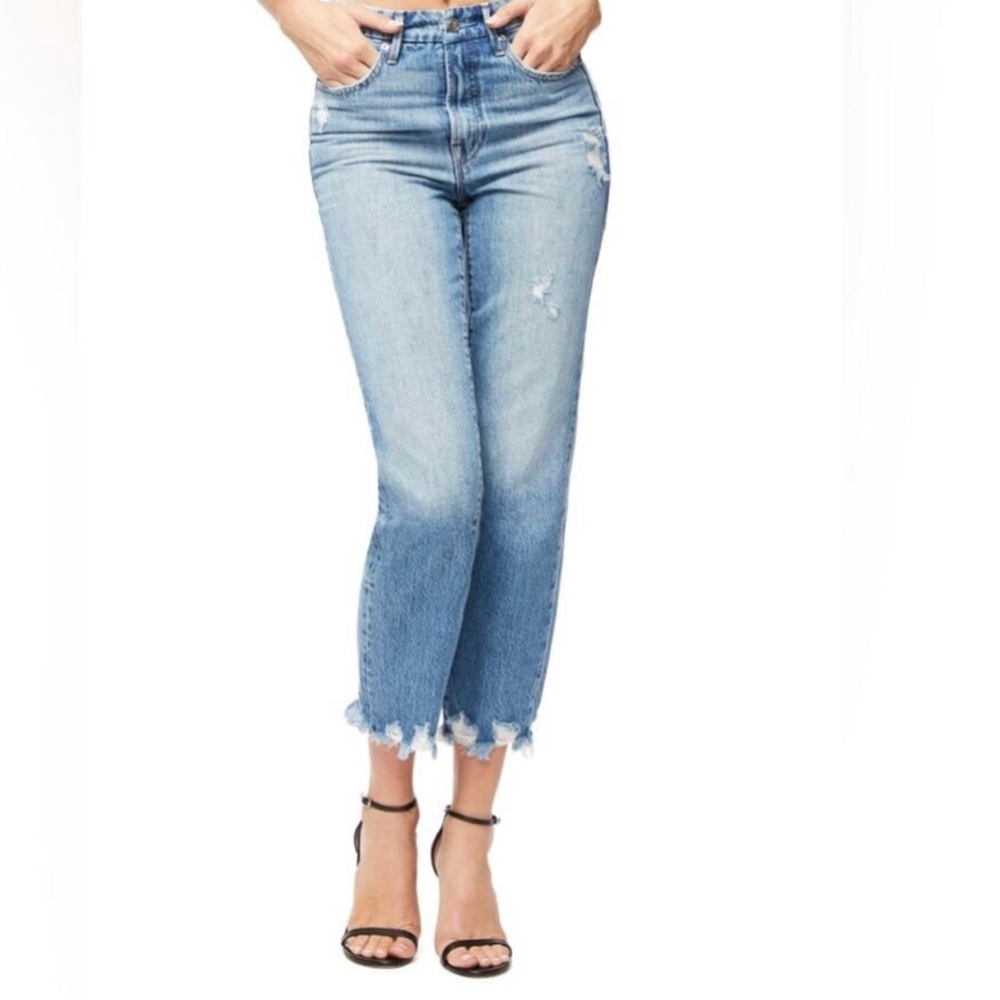 Good American Good Vintage Chewed Hem High Waist Straight leg jeans womens 4/27